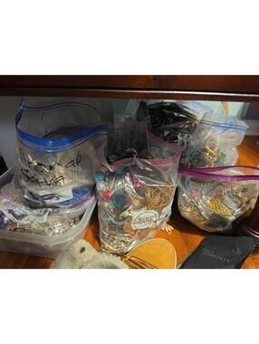 Mixed Broken Costume Jewelry Lot For Crafts 6.lbs +